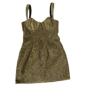 Boskemper Gold Glitter Mini Dress SZ S New Years Party Dress